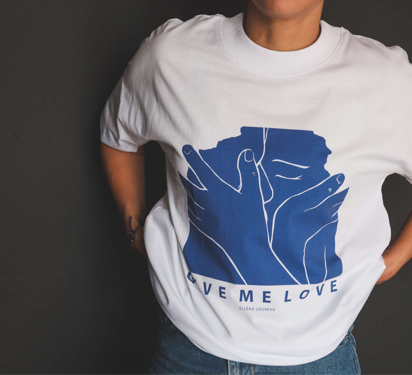 Give me love oversized T - Blue