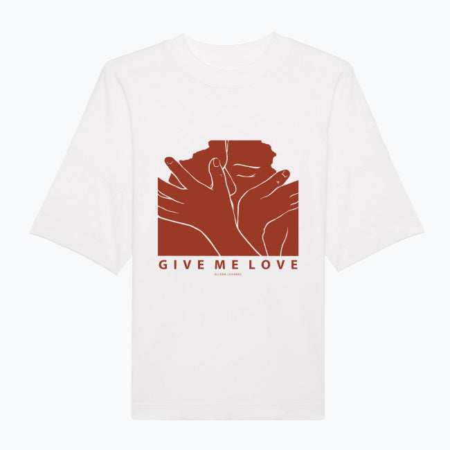 Give me love Oversized Tee - Orange